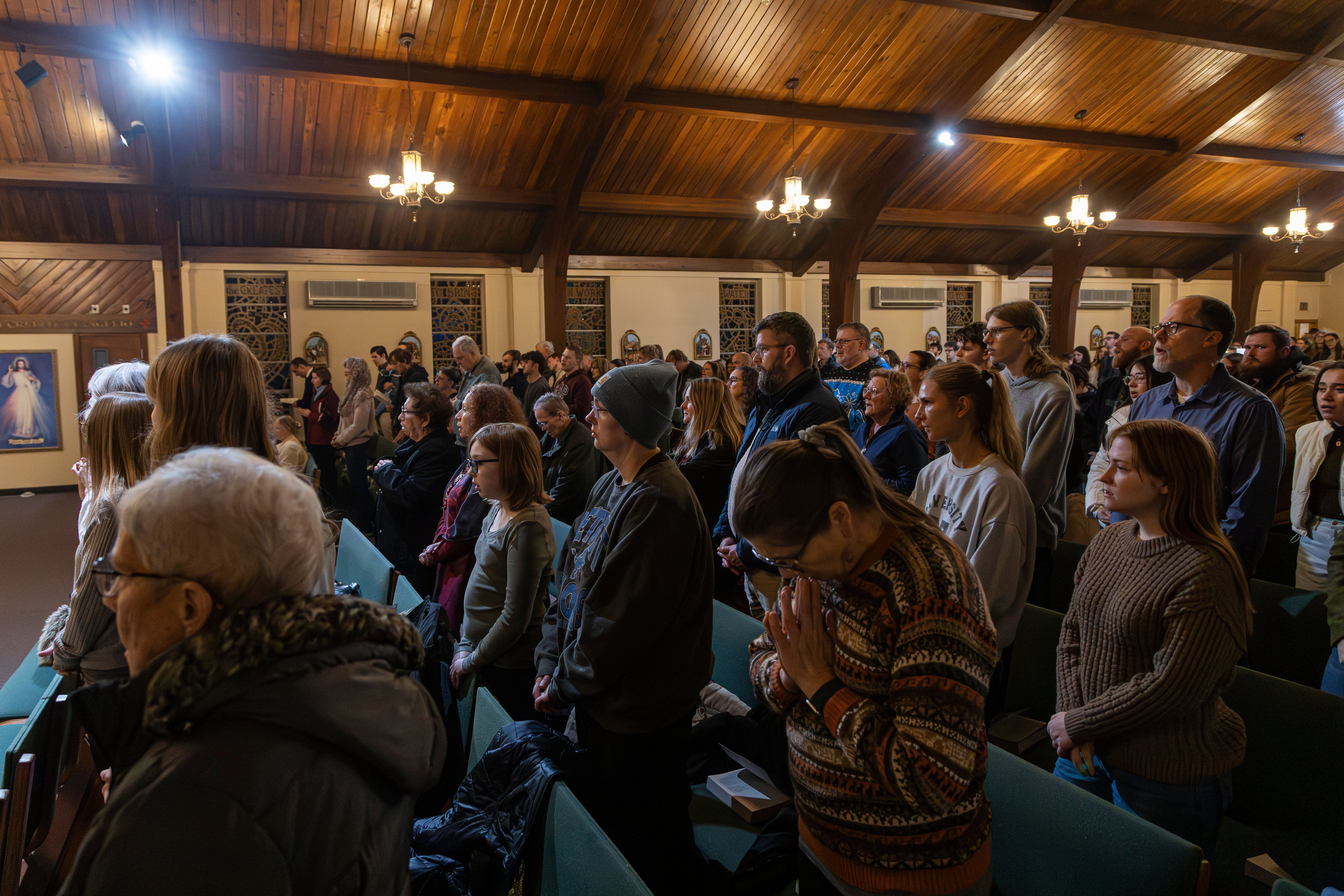 people in church at St. Marys